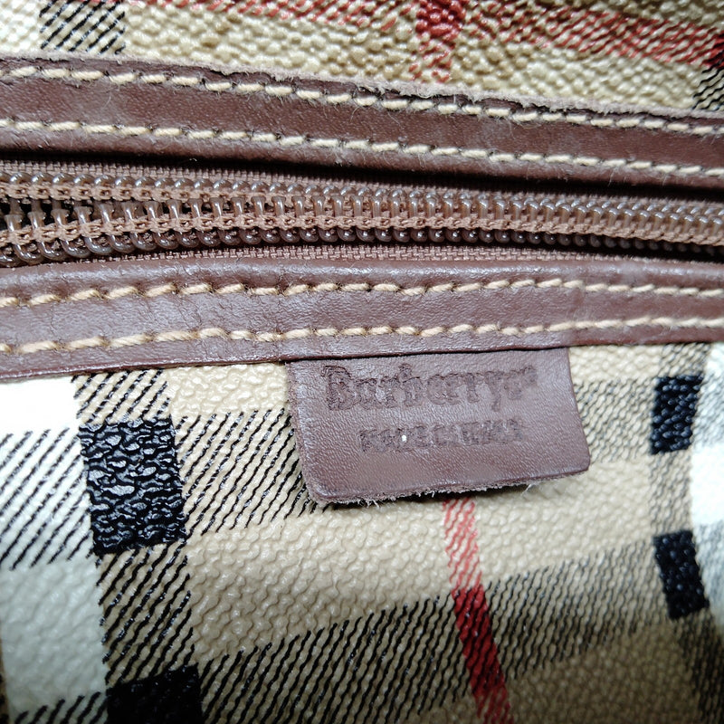 Burberrys Boston Bag Brown Pvc