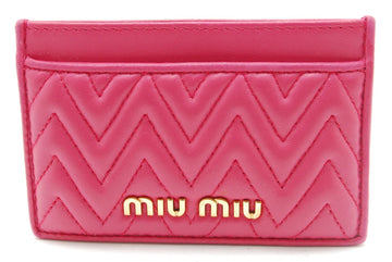 Miu Card Case Pink Leather