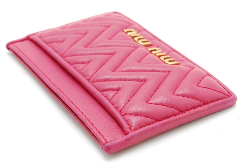 Miu Card Case Pink Leather