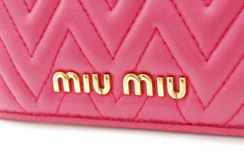 Miu Card Case Pink Leather