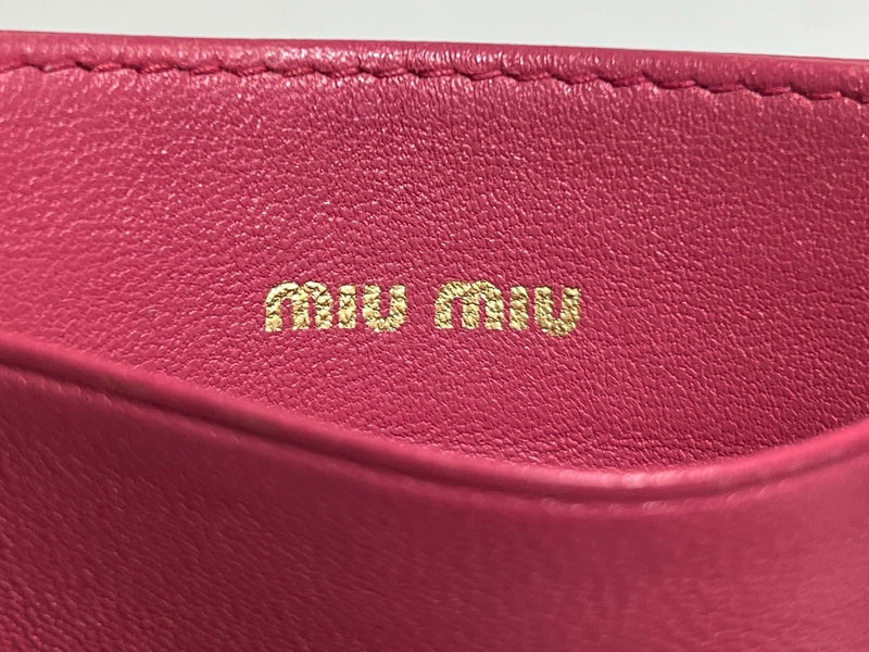 Miu Card Case Pink Leather