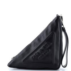 Prada Triangle Logo Wristlet Pouch