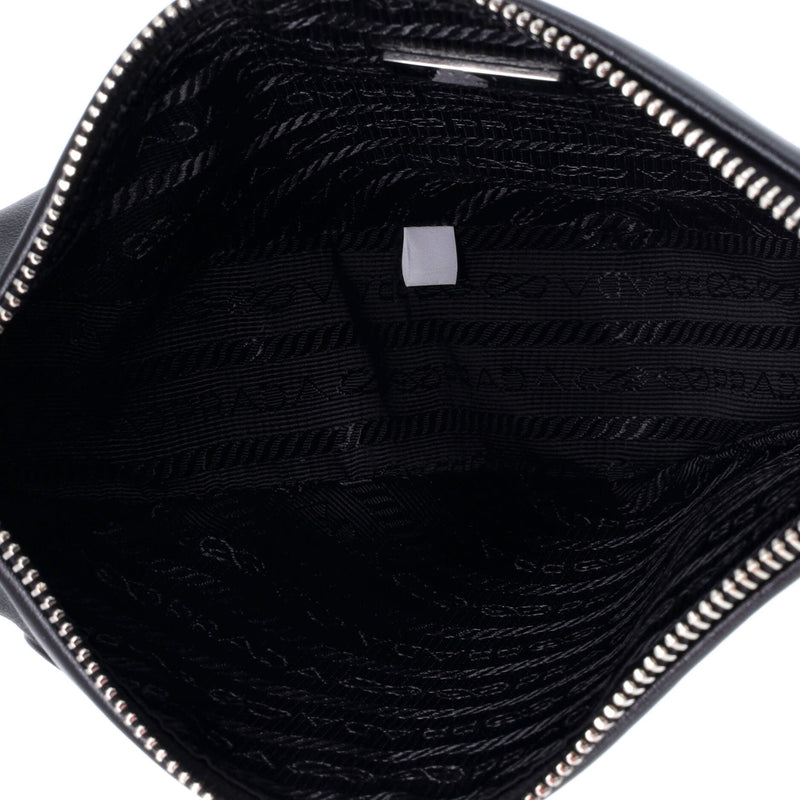 Prada Triangle Logo Wristlet Pouch