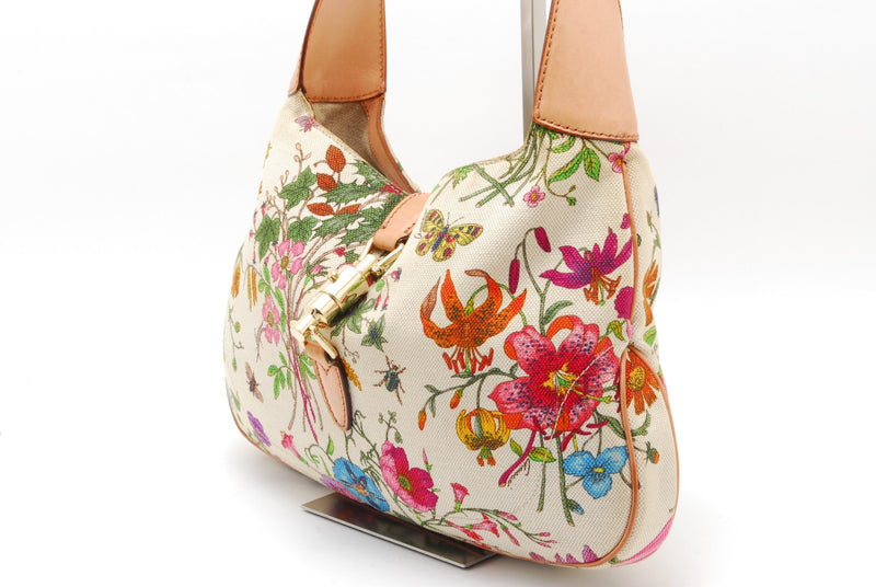 Gucci Jackie Hobo Flora Canvas Shoulder