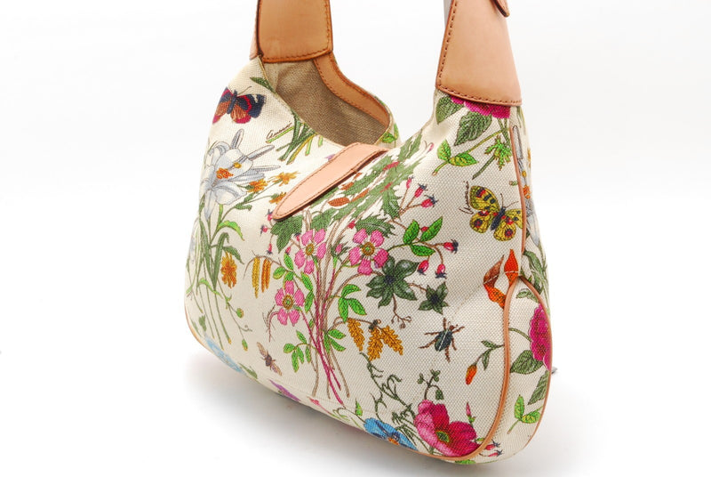 Gucci Jackie Hobo Flora Canvas Shoulder