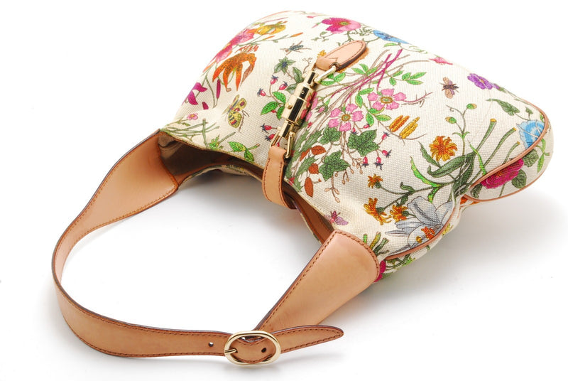 Gucci Jackie Hobo Flora Canvas Shoulder