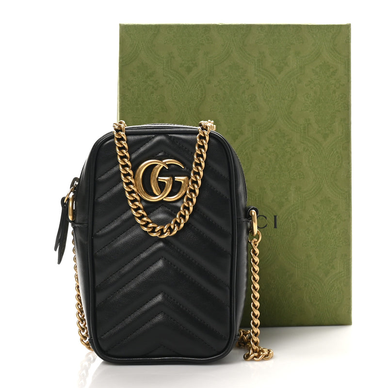 Gucci Calfskin Matelasse Mini Gg Marmont