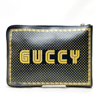 Gucci Clutch Bag Black Leather