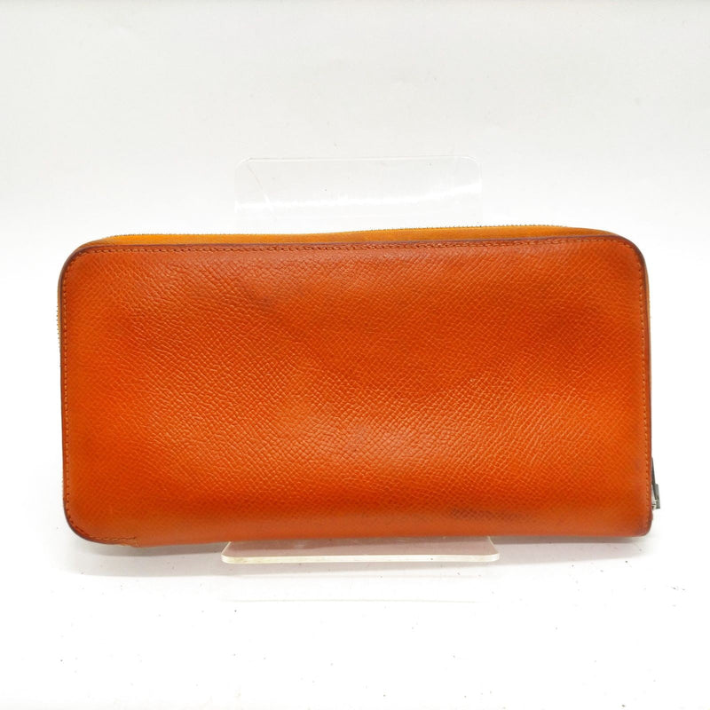 Hermes Long Wallet Orange Leather