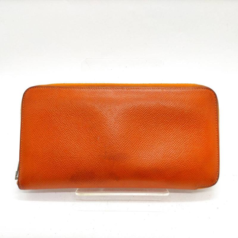 Hermes Long Wallet Orange Leather