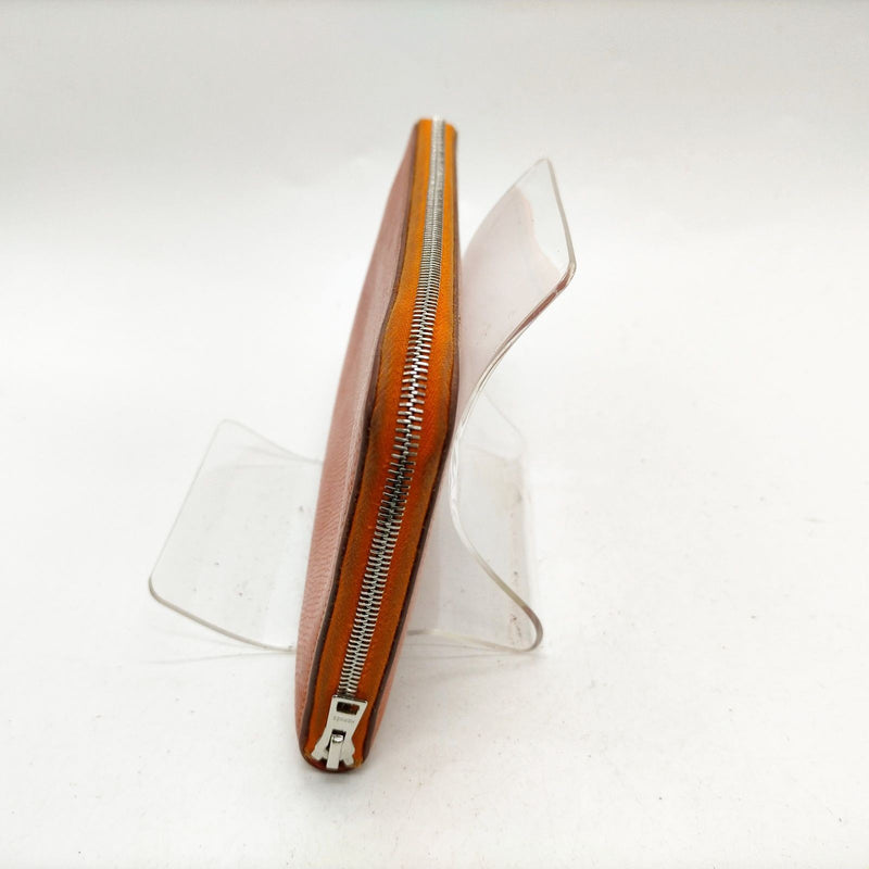 Hermes Long Wallet Orange Leather