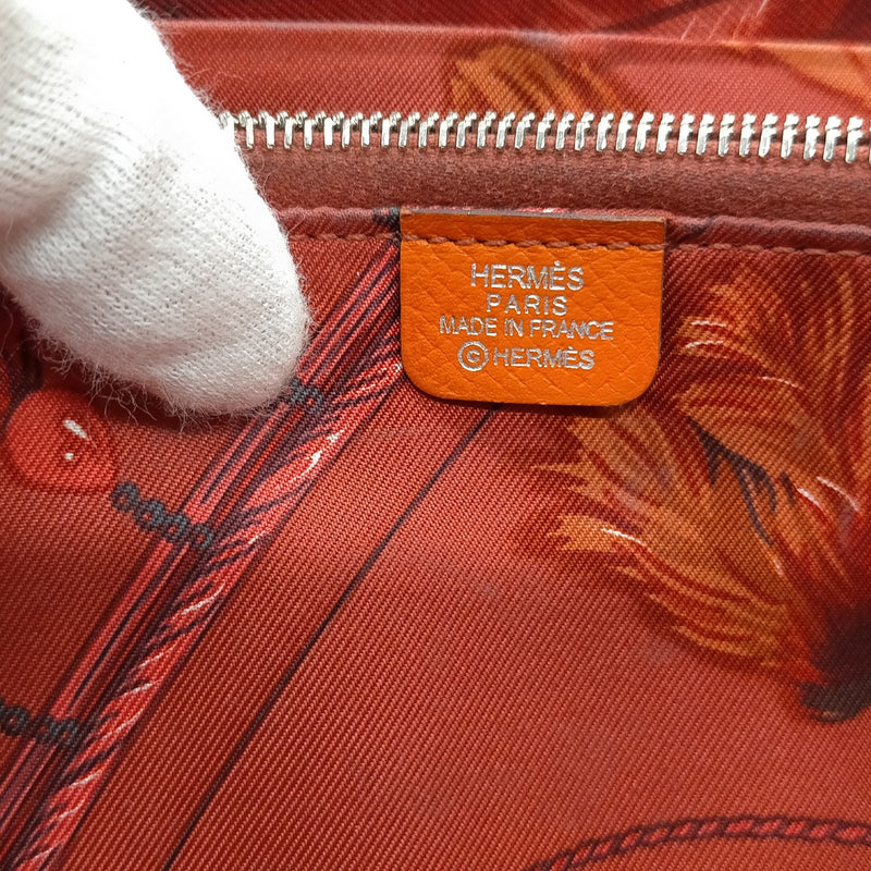Hermes Long Wallet Orange Leather