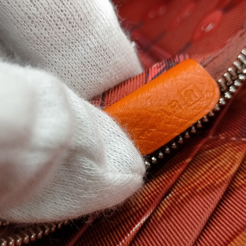 Hermes Long Wallet Orange Leather