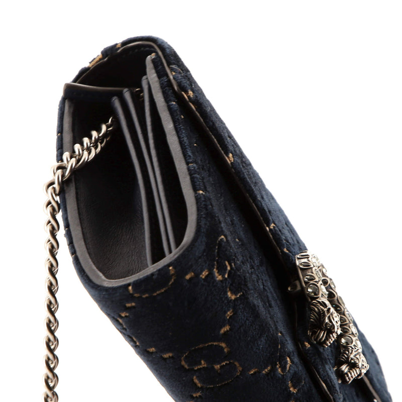 Gucci Dionysus Chain Wallet Gg Velvet