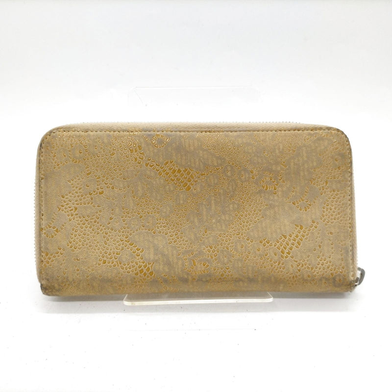 Chanel Long Wallet Beige Suede Leather