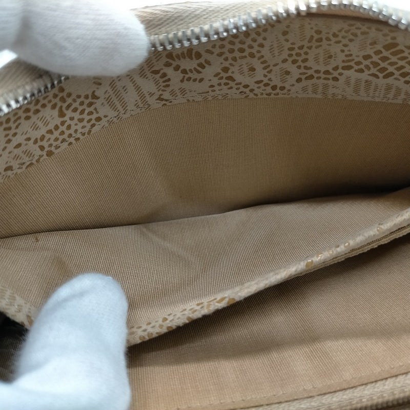 Chanel Long Wallet Beige Suede Leather