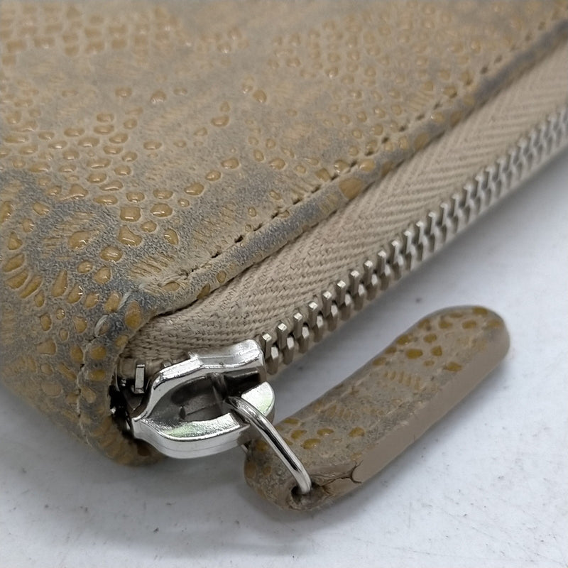 Chanel Long Wallet Beige Suede Leather