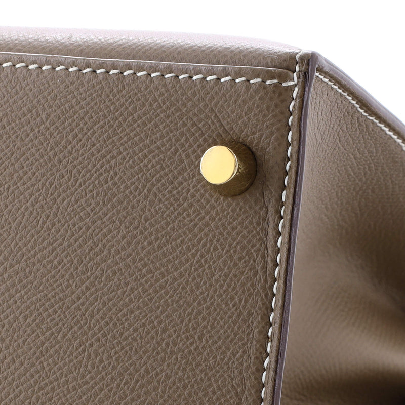 Hermes Kelly Handbag Grey Epsom With