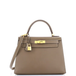 Hermes Kelly Handbag Grey Epsom With