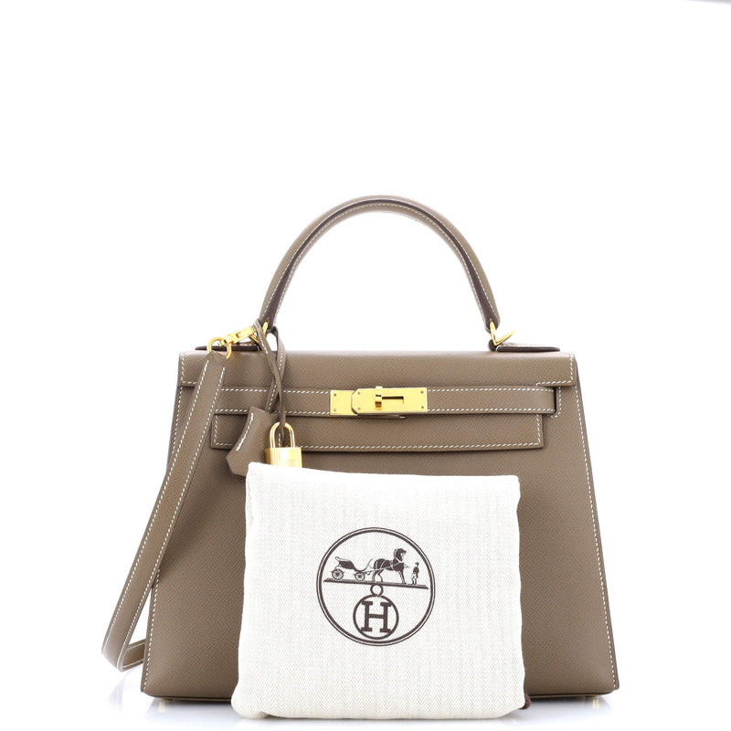 Hermes Kelly Handbag Grey Epsom With