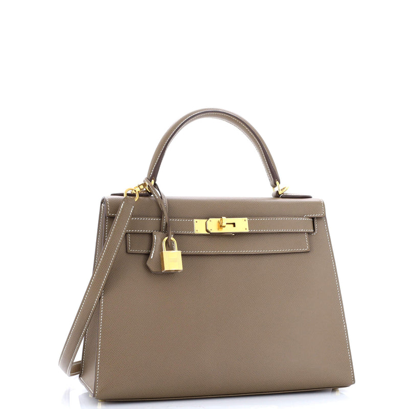 Hermes Kelly Handbag Grey Epsom With