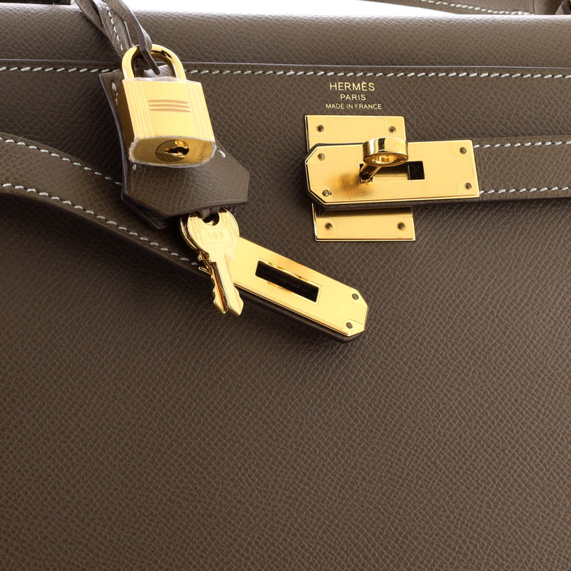 Hermes Kelly Handbag Grey Epsom With