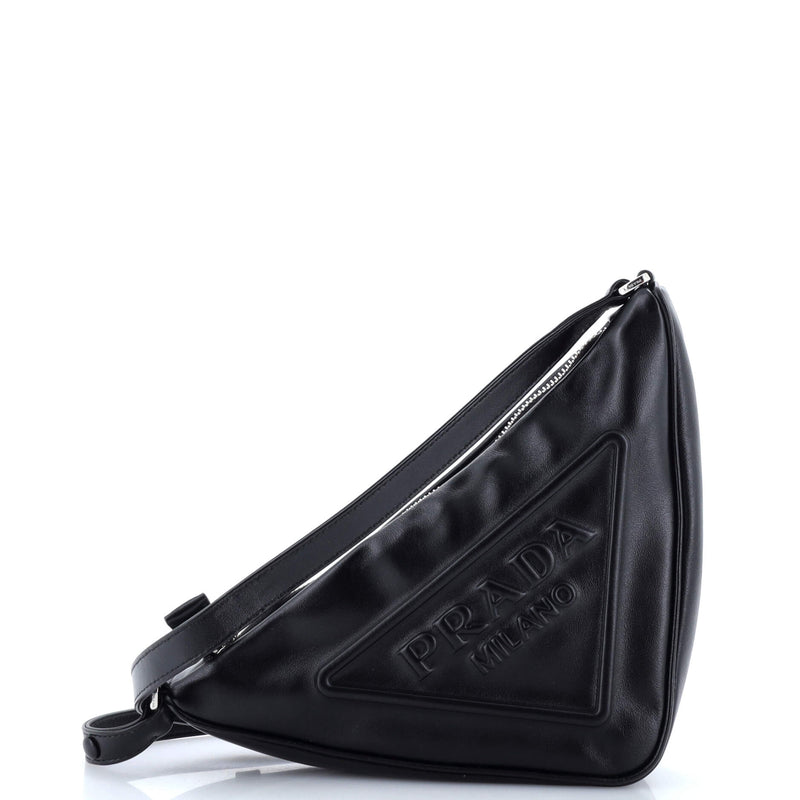 Prada Triangle Logo Zip Crossbody Bag