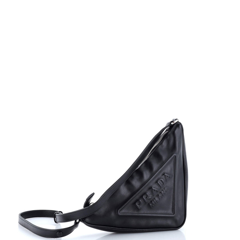 Prada Triangle Logo Zip Crossbody Bag