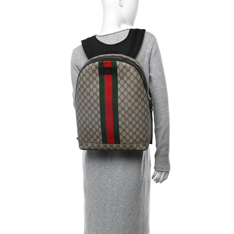 Gucci Gg Supreme Web Dome Backpack Black