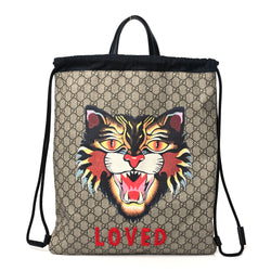 Gucci Gg Supreme Angry Cat Drawstring