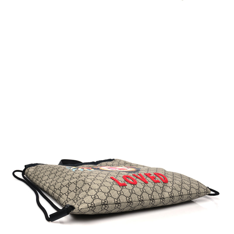 Gucci Gg Supreme Angry Cat Drawstring