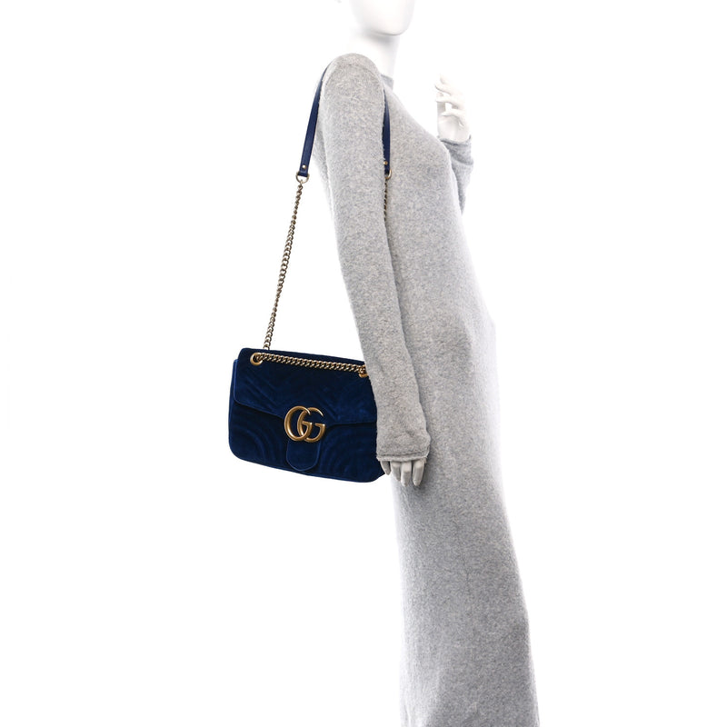 Gucci Velvet Matelasse Medium Gg Marmont