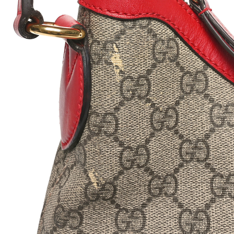 Gucci Gg Supreme Linea A Hobo Red