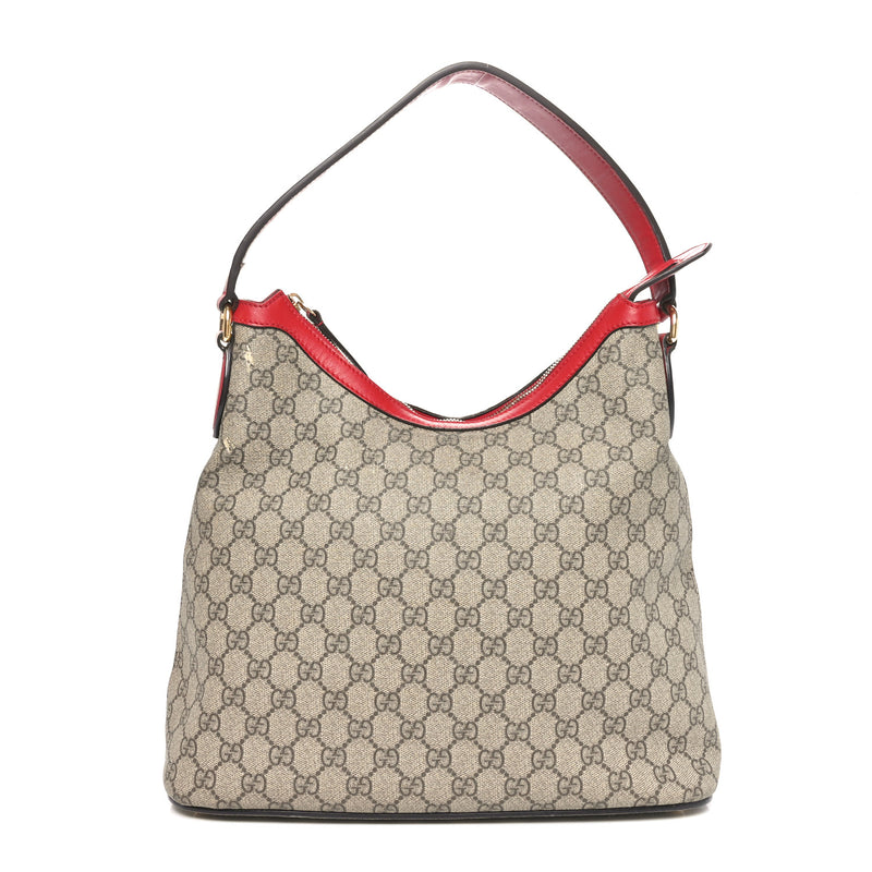 Gucci Gg Supreme Linea A Hobo Red