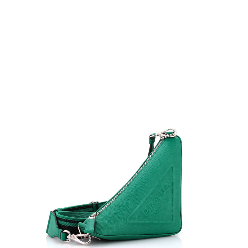 Prada Triangle Logo Zip Crossbody Bag