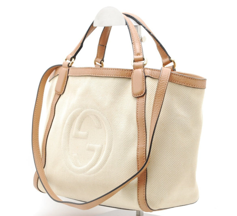 Gucci Soho 2Way Tote Shoulder Bag Canvas