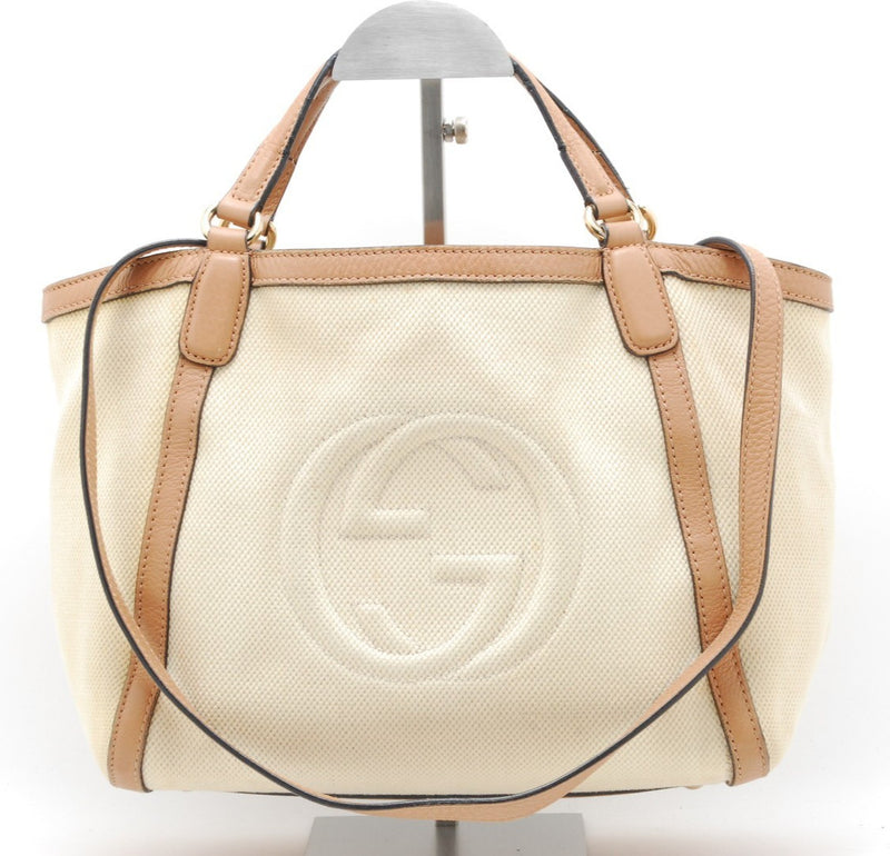 Gucci Soho 2Way Tote Shoulder Bag Canvas