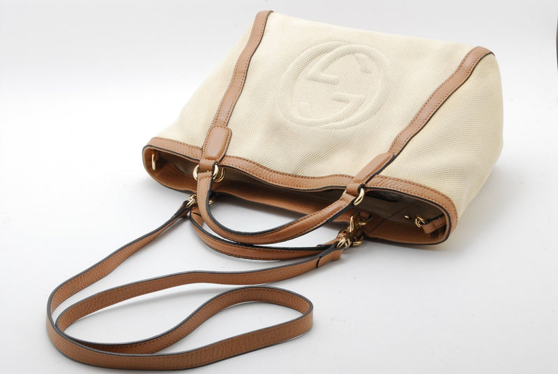 Gucci Soho 2Way Tote Shoulder Bag Canvas