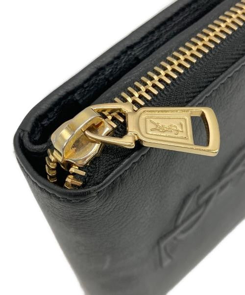 Saint Laurent Logo Leather Round Zip