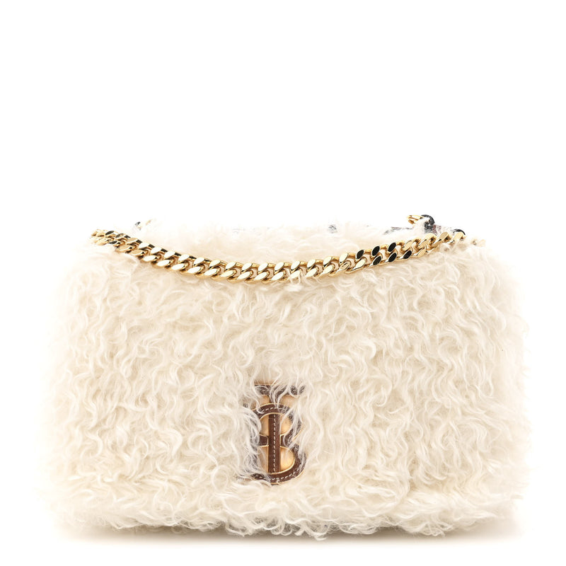 Burberry Mohair Tb Lola Bag White