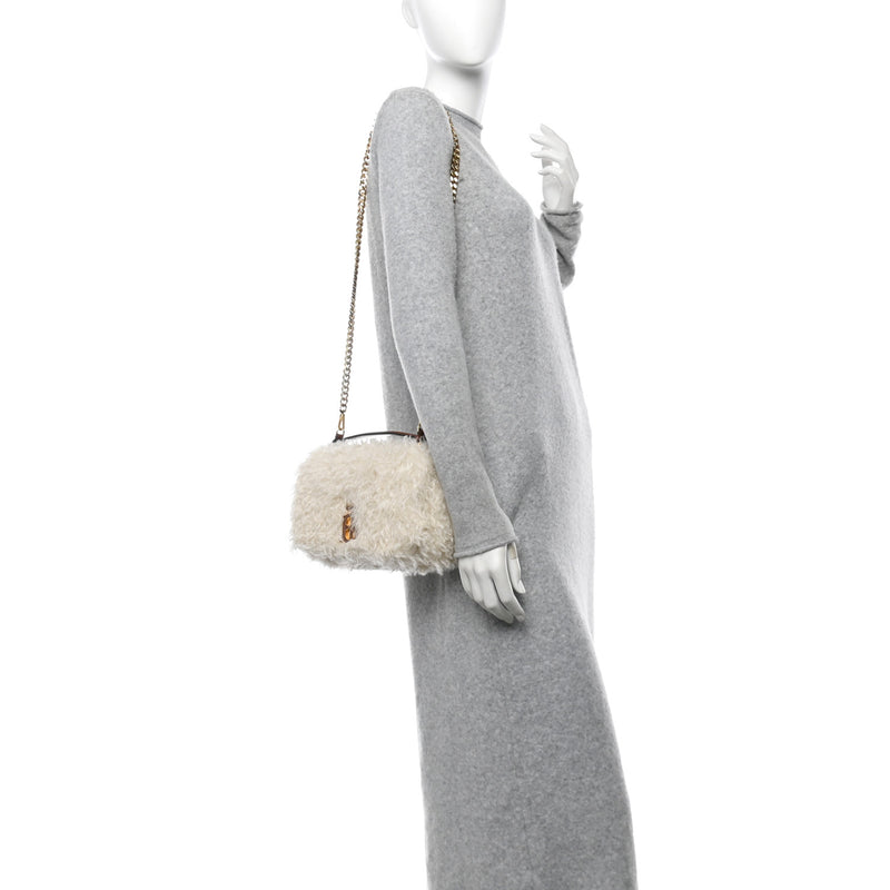 Burberry Mohair Tb Lola Bag White
