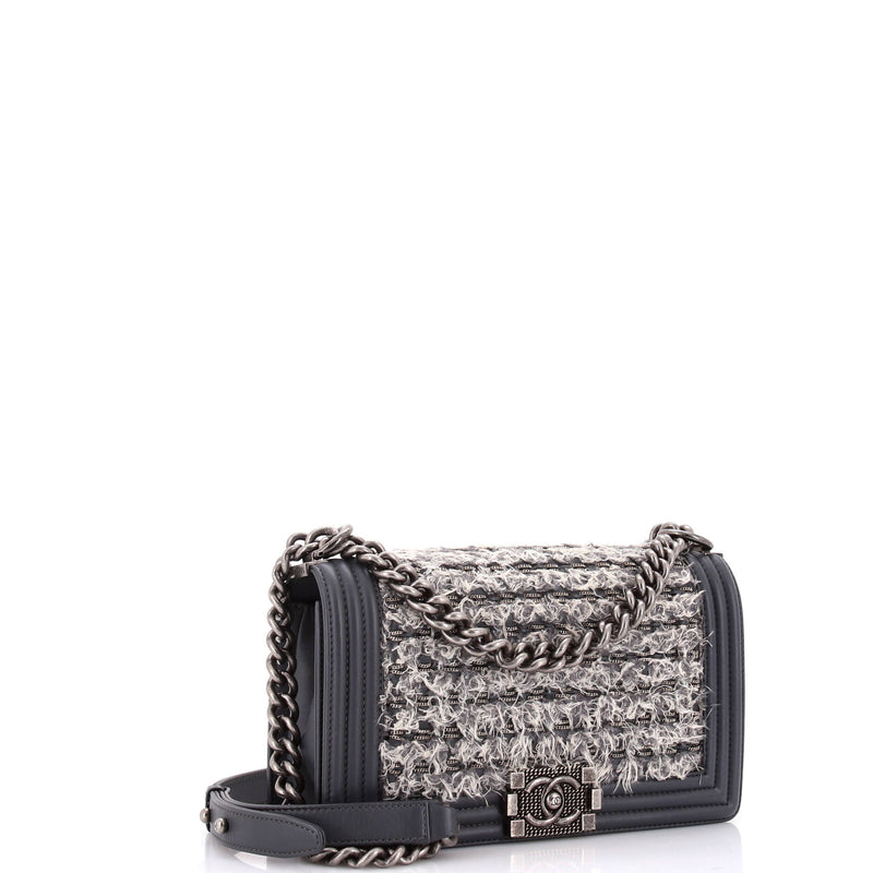 Chanel Boy Flap Bag Braided Tweed Old