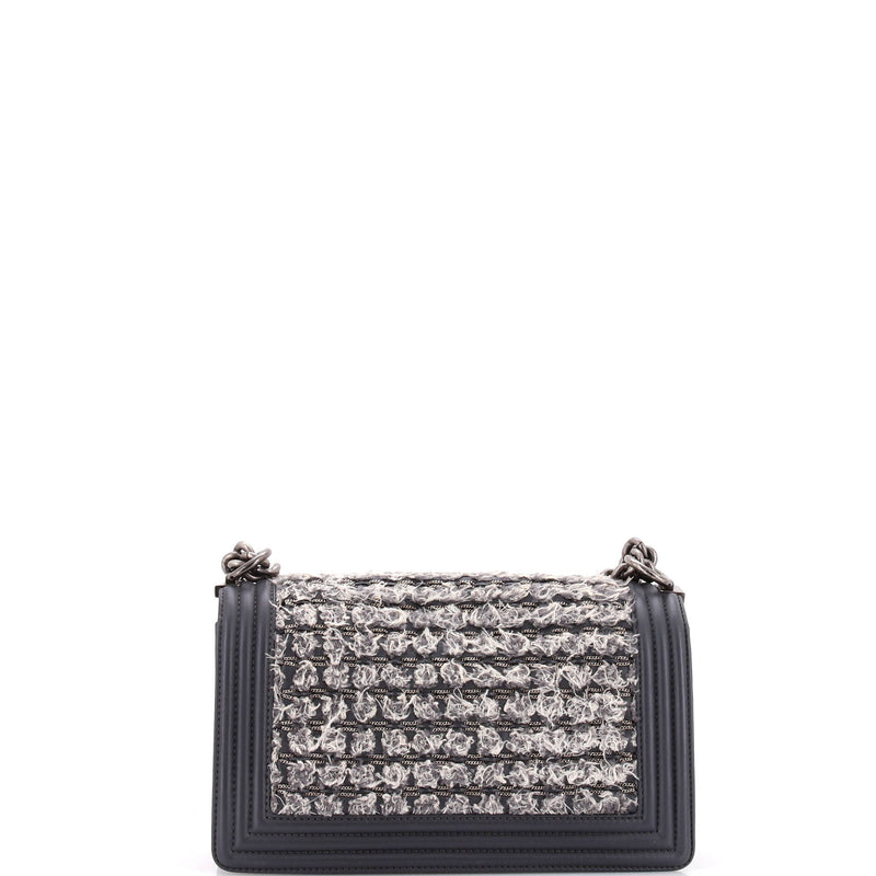 Chanel Boy Flap Bag Braided Tweed Old