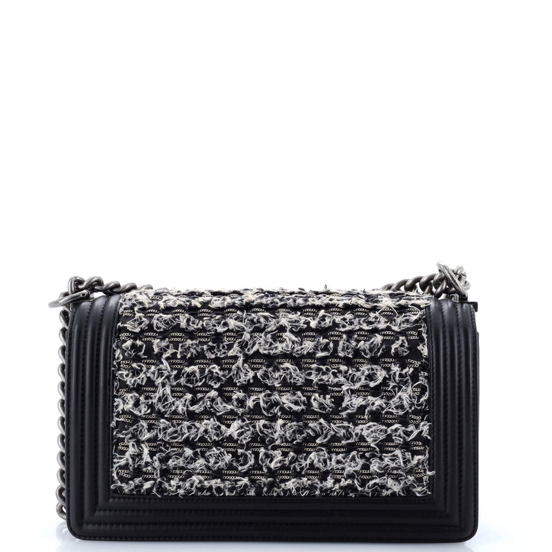 Chanel Boy Flap Bag Braided Tweed Old