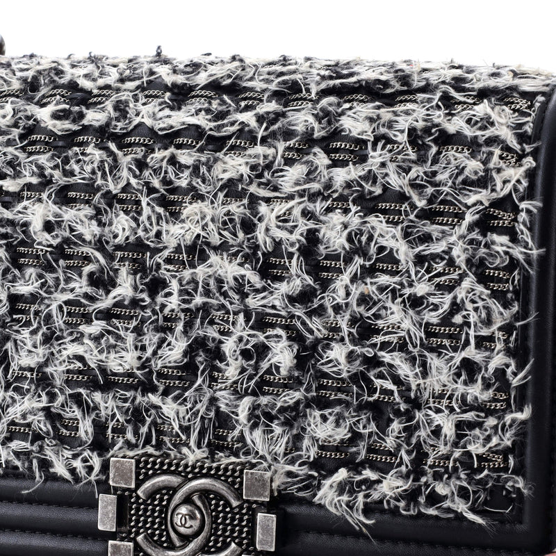 Chanel Boy Flap Bag Braided Tweed Old