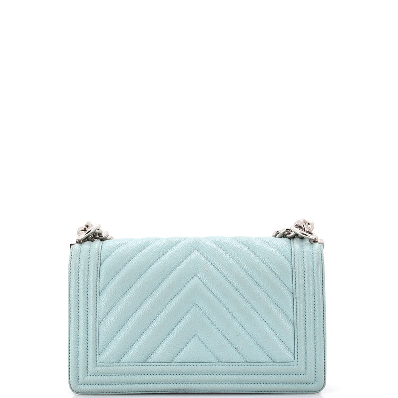 Chanel Boy Flap Bag Chevron Caviar New