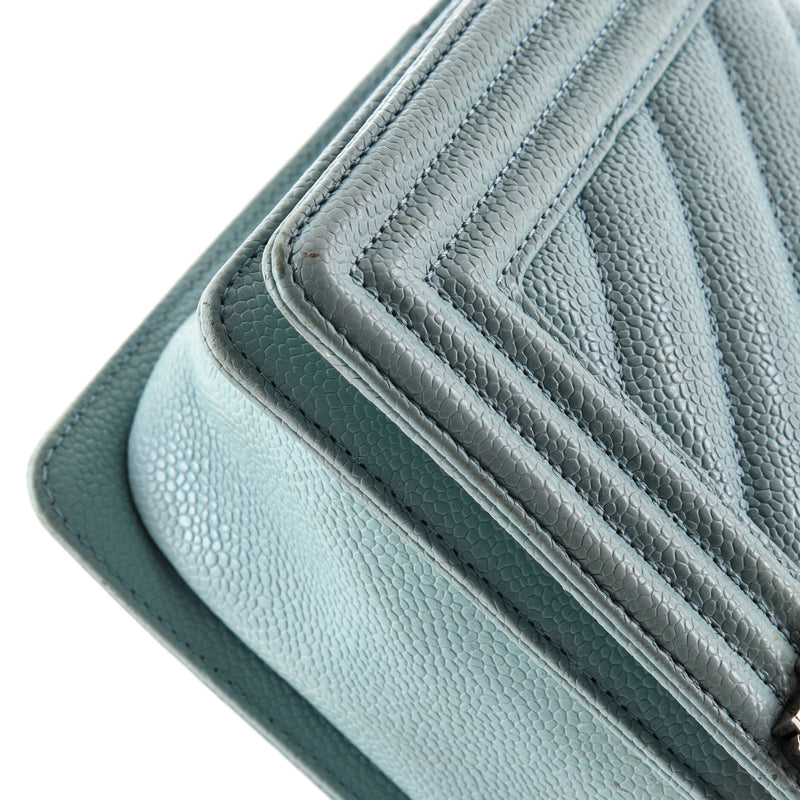 Chanel Boy Flap Bag Chevron Caviar New