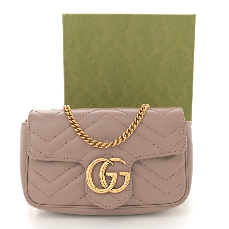 Gucci Calfskin Matelasse Super Mini Gg
