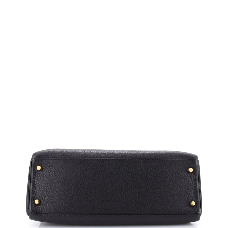 Hermes Kelly Handbag Noir Clemence With