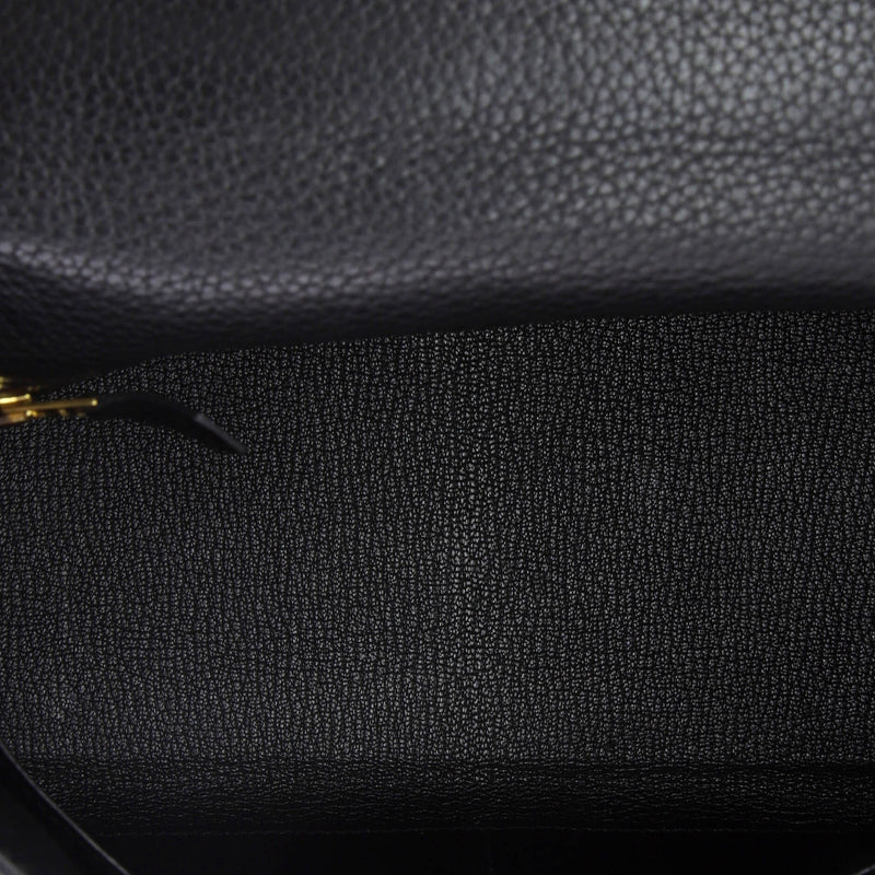 Hermes Kelly Handbag Noir Clemence With